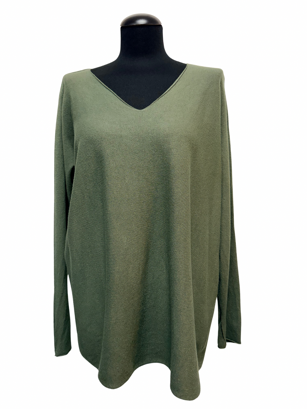 Tunika, pletenina, raven kroj, UNI vel. do 48/50, OLIVNA