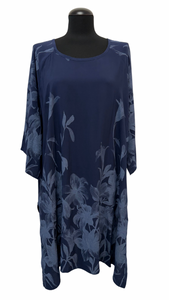 Elegantna tunika iz viskoze, A kroj, UNI vel. 50/52/54, TEMNO MODRA