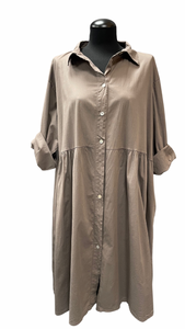 Krajša srajčna obleka ali tunika, prsni obseg do 140 cm, (UNI vel. do 56), SIVO OLIVNA