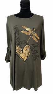 Tunika, v A kroju, (UNI št. do 50/52), DRAGONFLY, OLIVNA