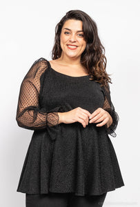 Elegantna tunika, posamezne številke 46-60, ČRNA