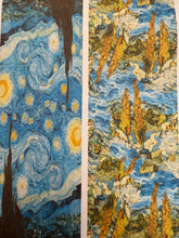 Naložite sliko v pregledovalnik galerije, Kosmaten, topel šal iz viskoze, motiv slike V. VAN GOGH, STARRY NIGHT (SRR2-09)
