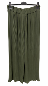Udobne, plisir, v pasu zelo raztegljive hlače, UNI velikost (44-50) OLIVNE