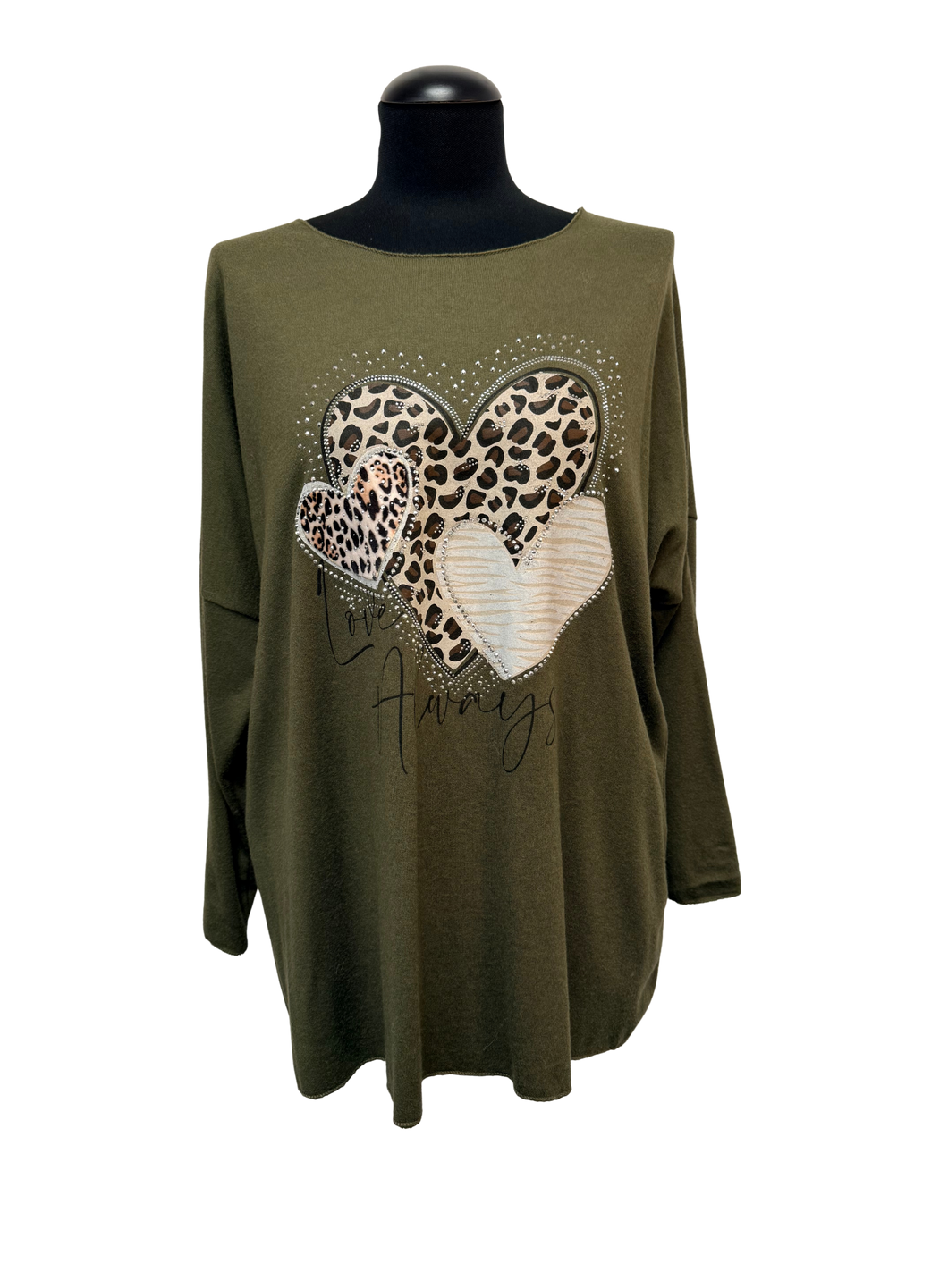 Tunika, pletenina, raven kroj, UNI vel. do 50/52, OLIVNA