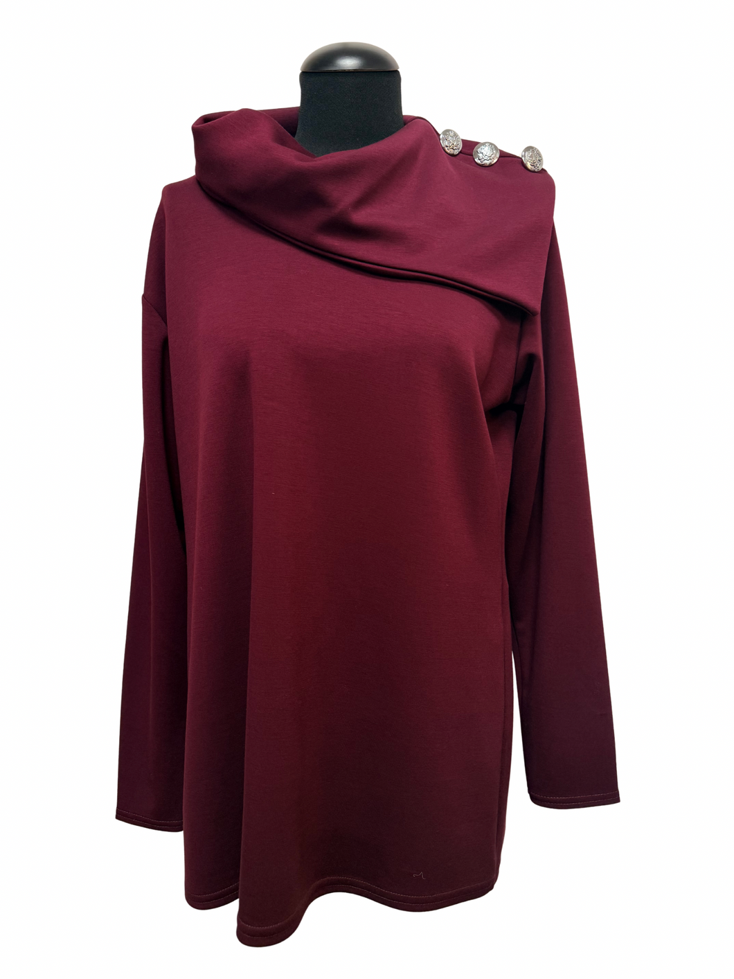 Debelejša tunika, raven kroj, visok ovratnik, UNI velikost do 48, MALANCAN