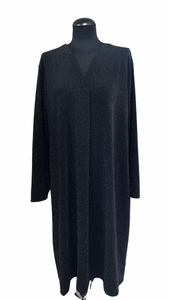 Elegantna obleka, raven kroj, raztegljiv material, UNI velikost do 50/52, ČRNA
