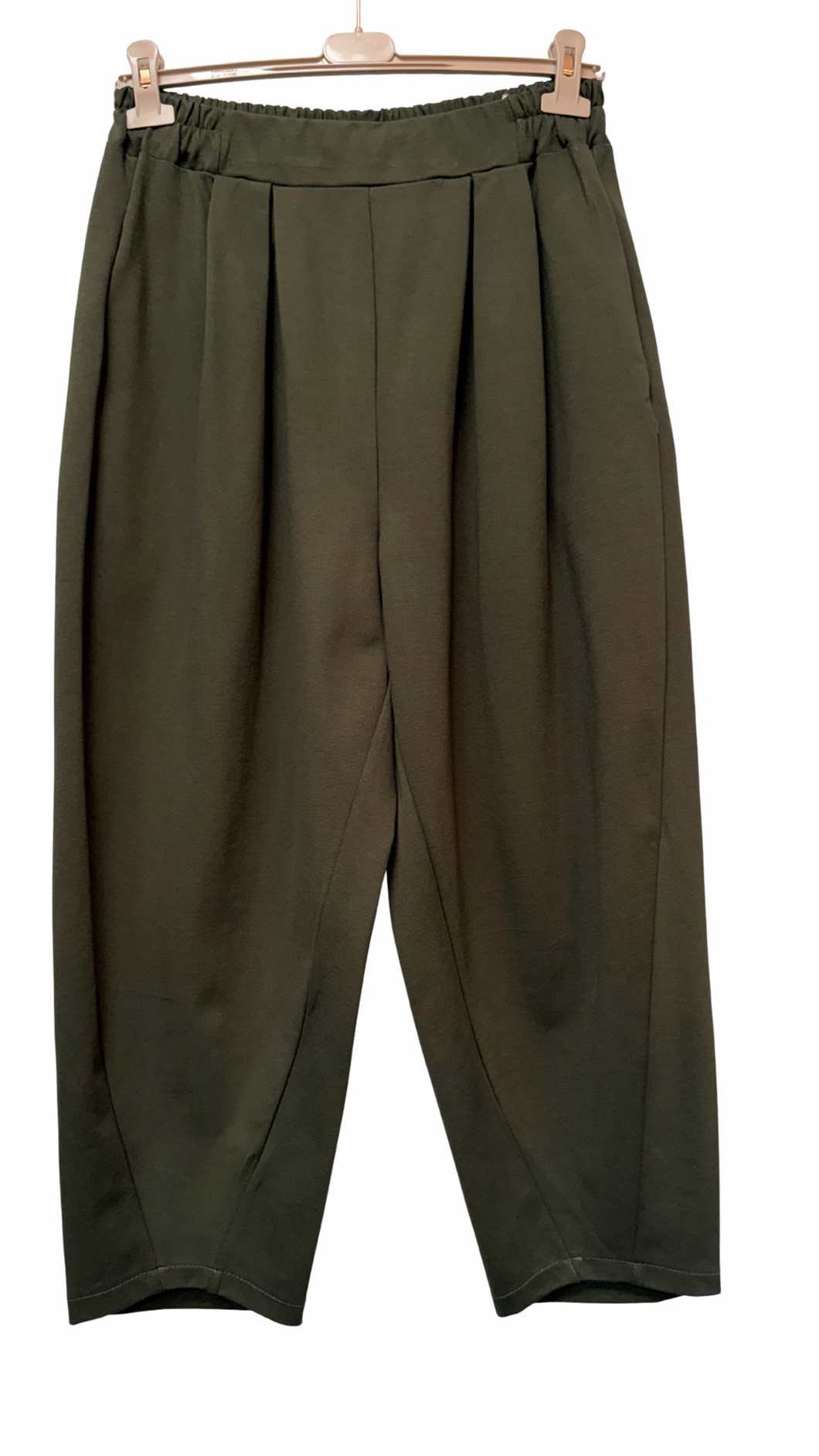 Rahlo baggy, tople, kompaktne, elastične in udobne hlače, UNI vel. do 52/54, OLIVNE