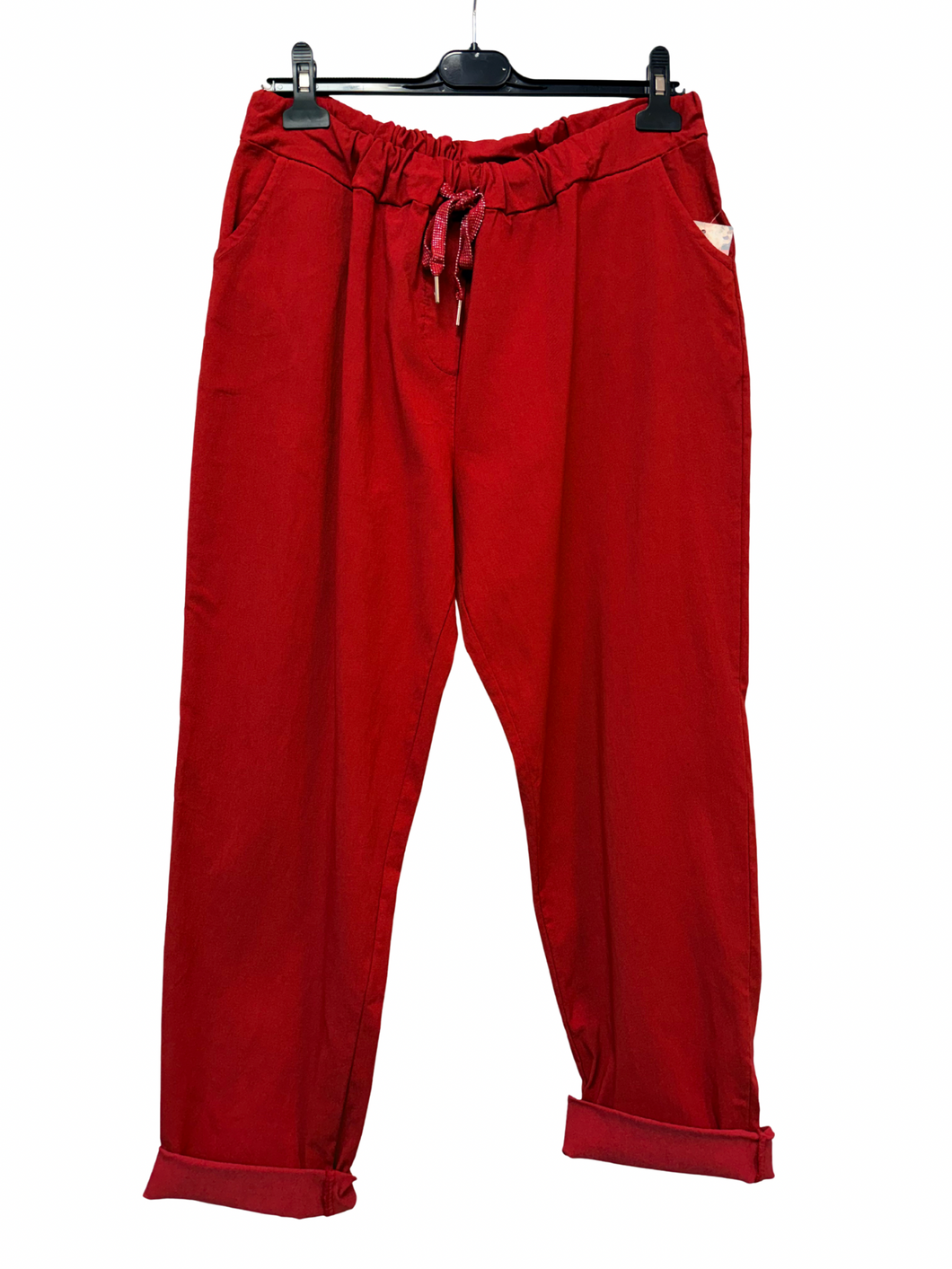 Elastične in udobne hlače, UNI vel. do 48/50/52, BORDO