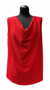 Eleganten top z bleščicami, raven kroj, UNI velikost do 50/52, RDEČ