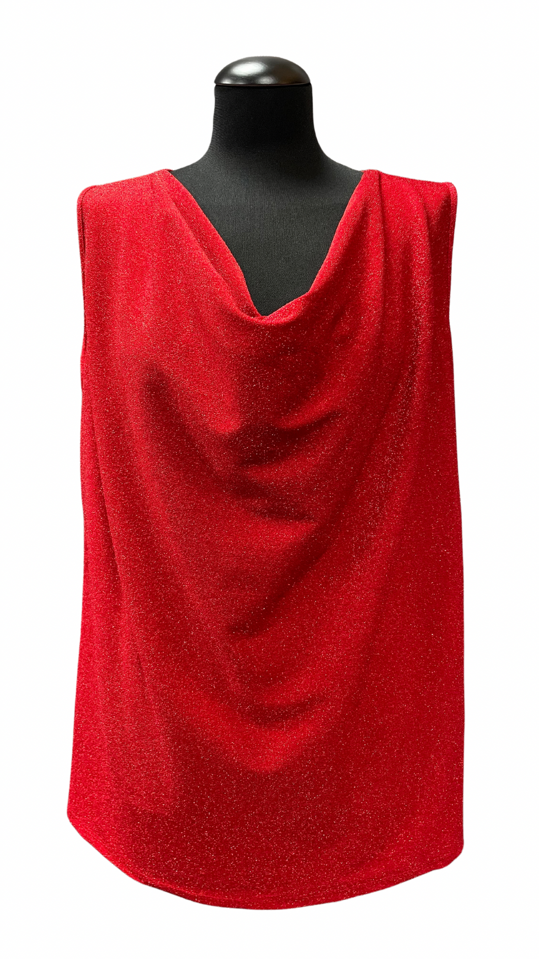 Eleganten top z bleščicami, raven kroj, UNI velikost do 50/52, RDEČ