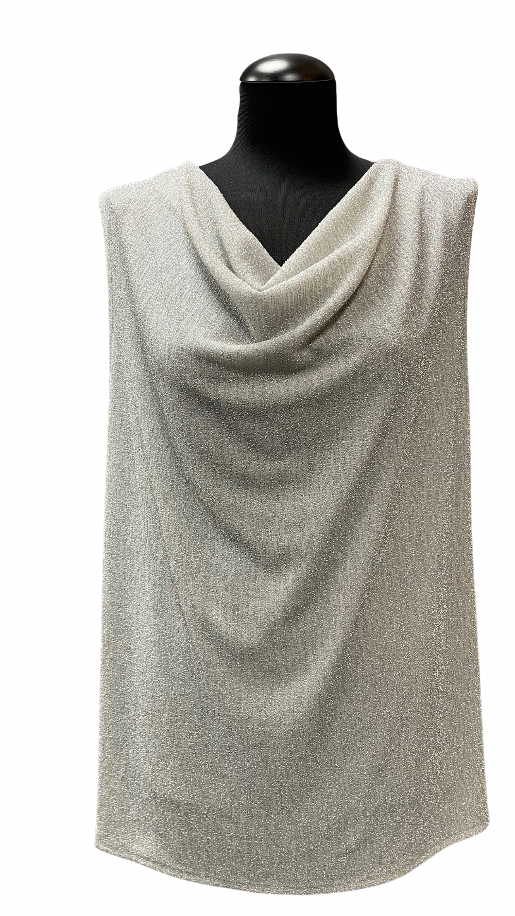 Eleganten top z bleščicami, raven kroj, UNI velikost do 48/50, SREBRN
