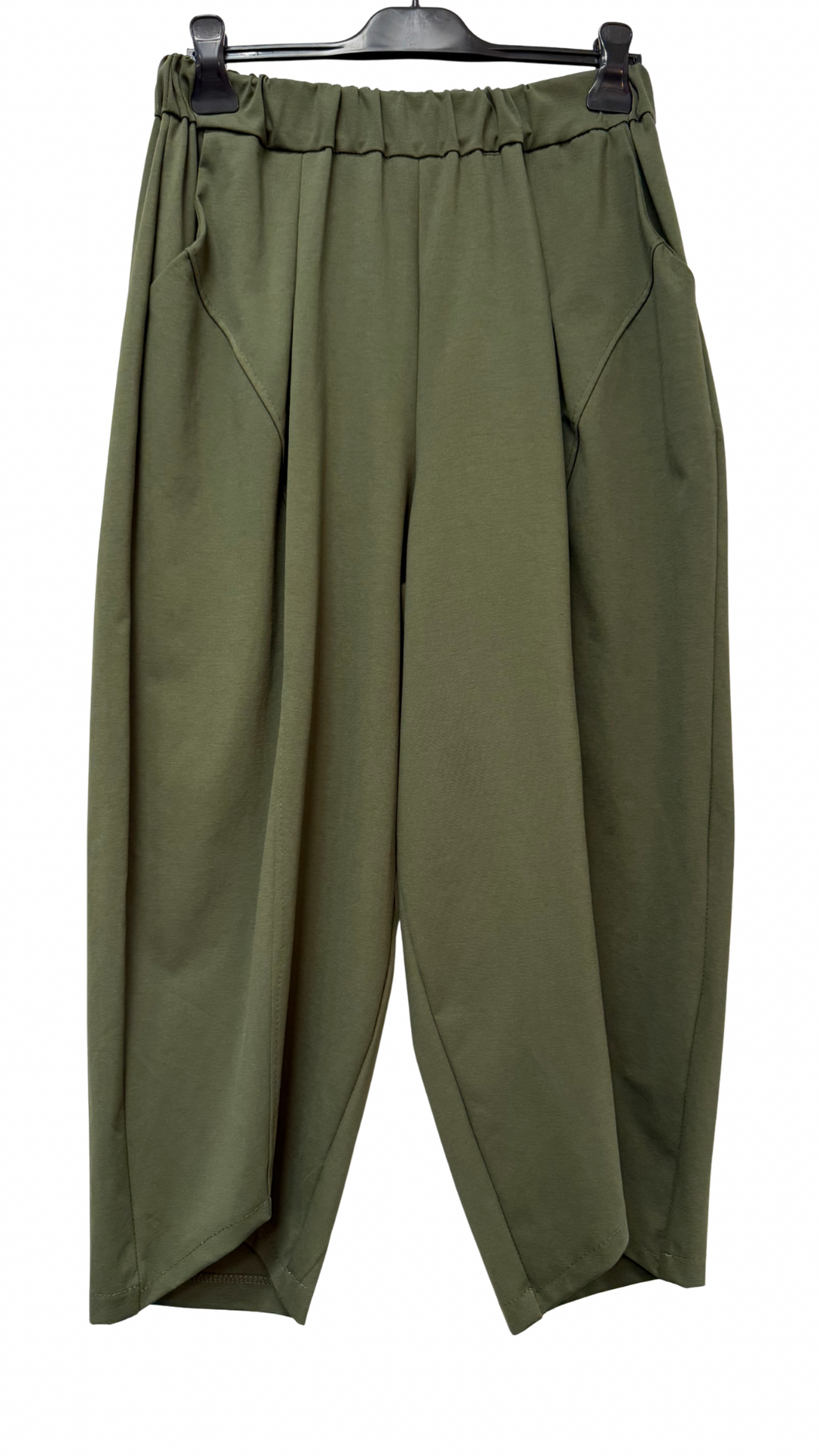Kompaktne baggy hlače, UNI vel. do 48/50, OLIVNE