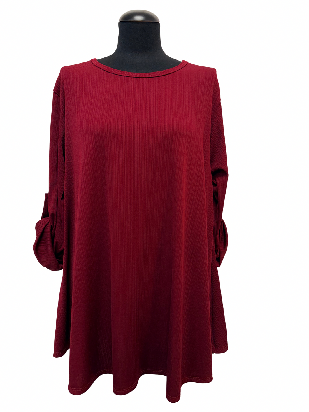Preprosta tunika, A kroj, UNI št. do 50-54, BORDO