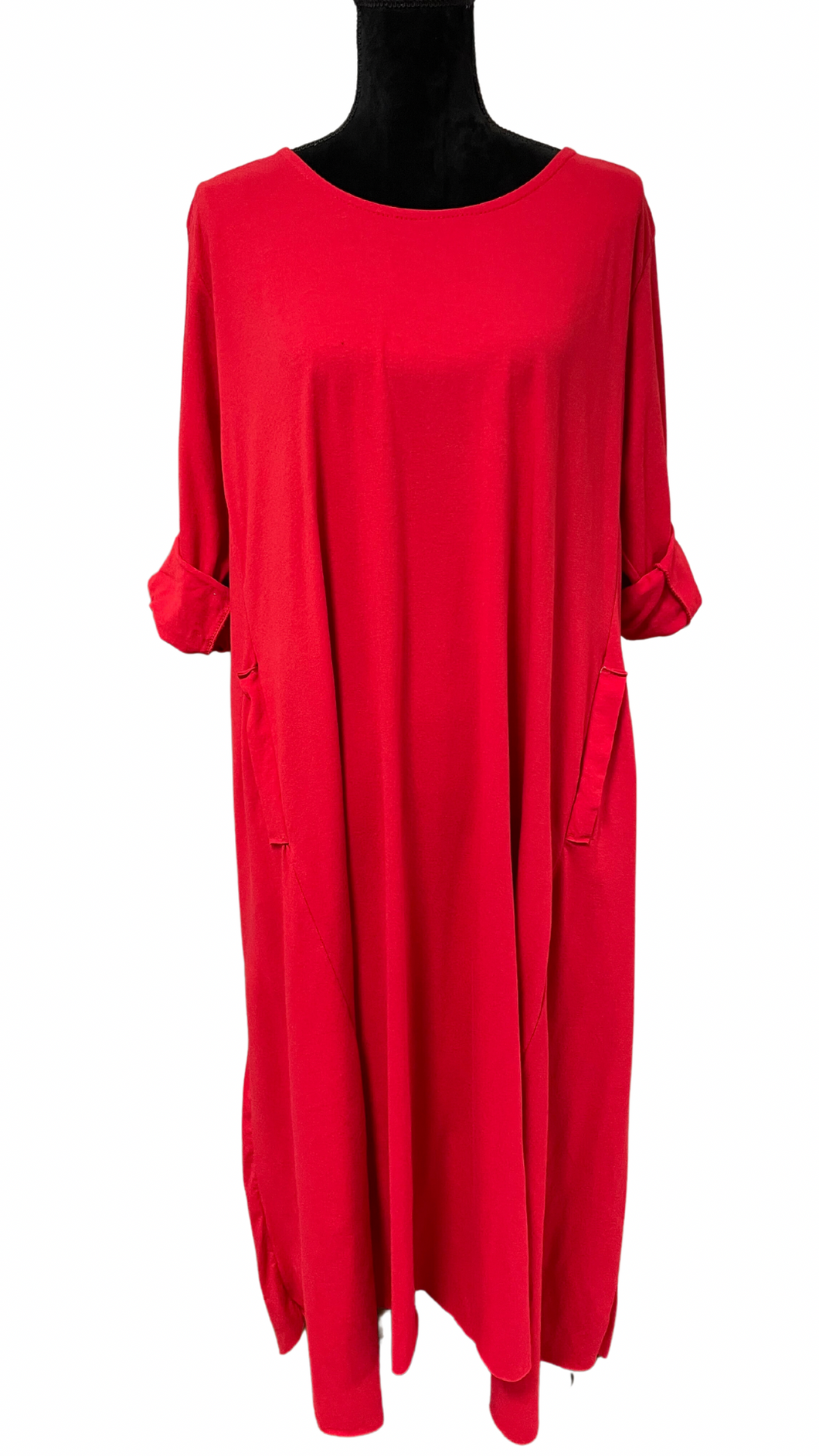 Kratka pamučna haljina ili duža tunika dugih rukava, UNI veličina do 52, SIVA