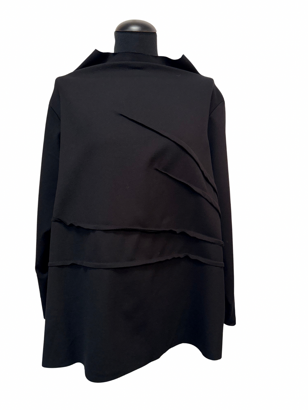 Kompaktna, krajša, asimetrična tunika, UNI velikost do 48/50, ČRNA