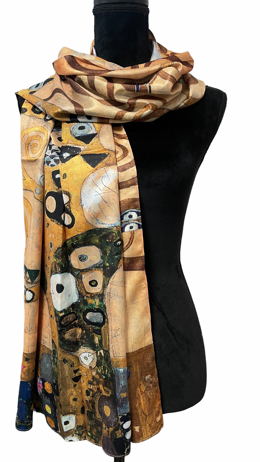 Nežen šal iz mešanice svile in viskoze, motiv slike, KLIMT, TREE OF LIFE (SR2-203)
