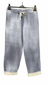 Bombažne raztegljive hlače, UNI vel. do 46/48/50, SVETLO JEANS MODRE