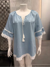 Prenesite sliku u preglednik galerije, Tunika, UNI velikost do 54, nebeško modra barva (2WH650)
