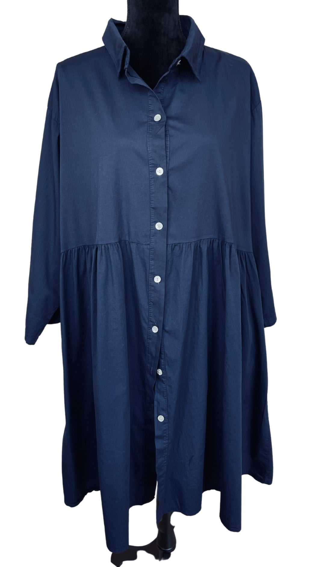 Kratka košulja haljina ili tunika, opseg grudi do 140 cm, (UNI veličina do 56), TAMNO PLAVA