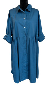 Kratka košulja haljina ili tunika, obim grudi do 140 cm, (UNI veličina do 56), PETROL